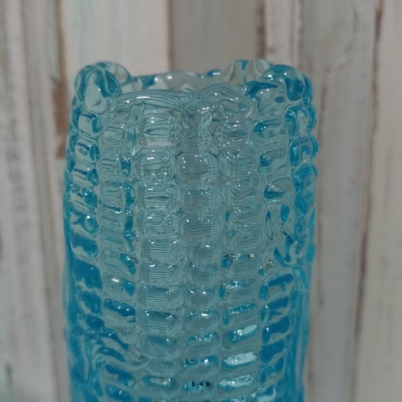 Vintage L.G. Wright Blue Corn Cob Vase From Dugan Mold - Picture 4 of 6